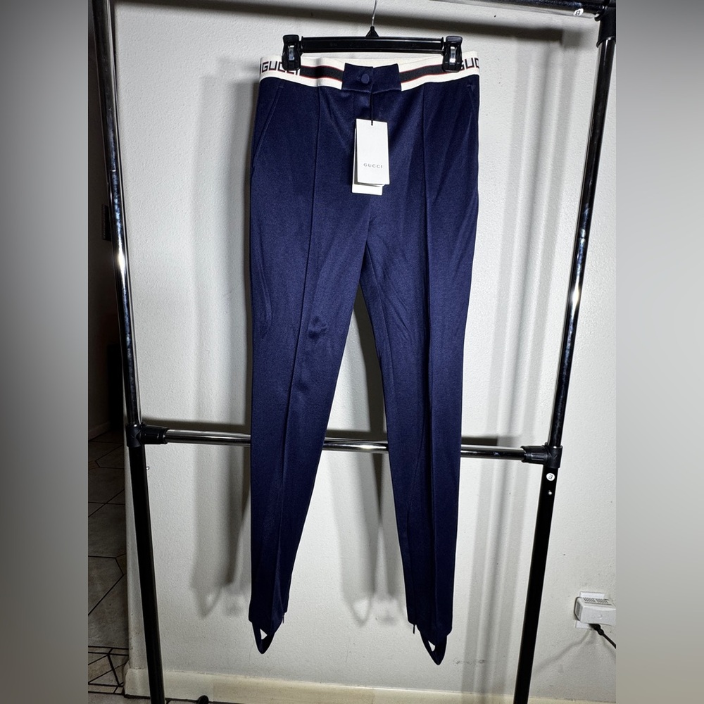 Gucci Blue Dress Pants Tailored Wool-Blend